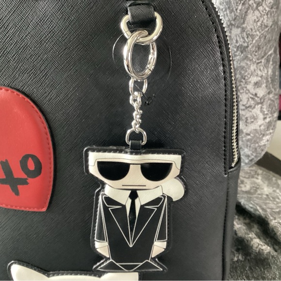 Karl Lagerfeld NWT Adele Patch backpack with a removable Karl keychain